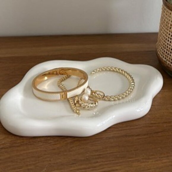 NEW Ceramic Jewelry Tray Trinket Dish,Decorative Cloud Vanity Key Tray for Women - Picture 3 of 9
